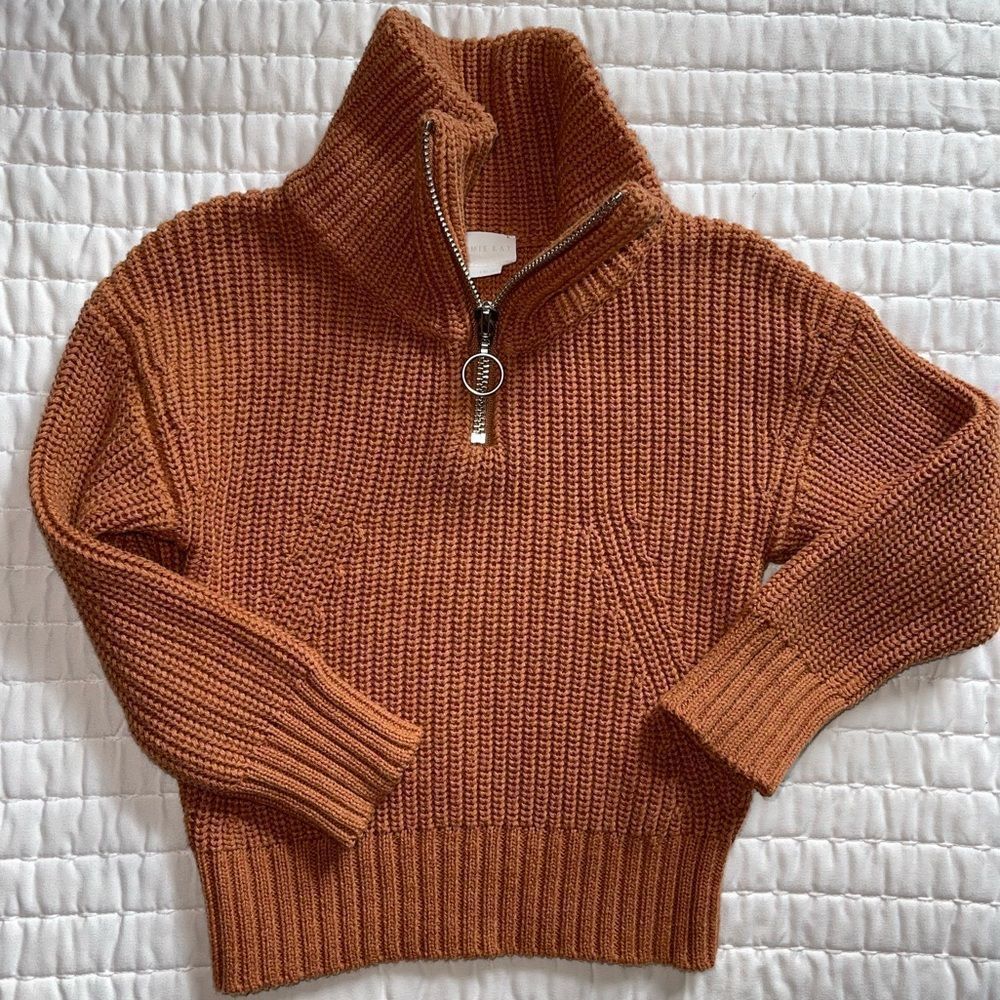 Jamie Kay Bradley Knit Half Zip Sweater in Tawny Marle | 1YR - Picture 2 of 8